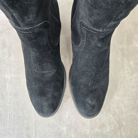 Born Of Concept Knee High Boots 7.5 Black Suede Equestrian Western Riding Tall - Picture 9 of 15